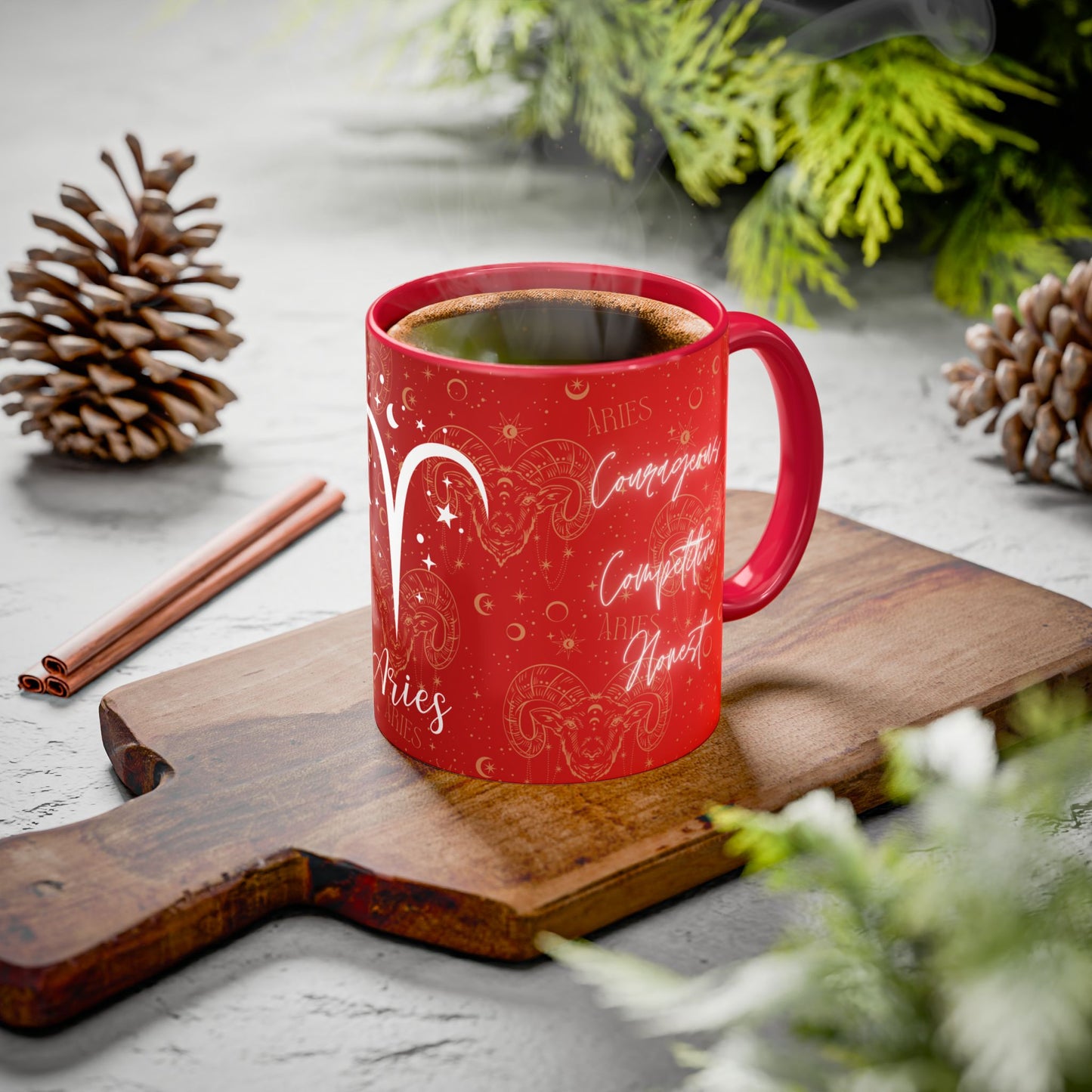 Aries Zodiac Mug – 11 oz | Red Edition | Cosmic Veil Collection