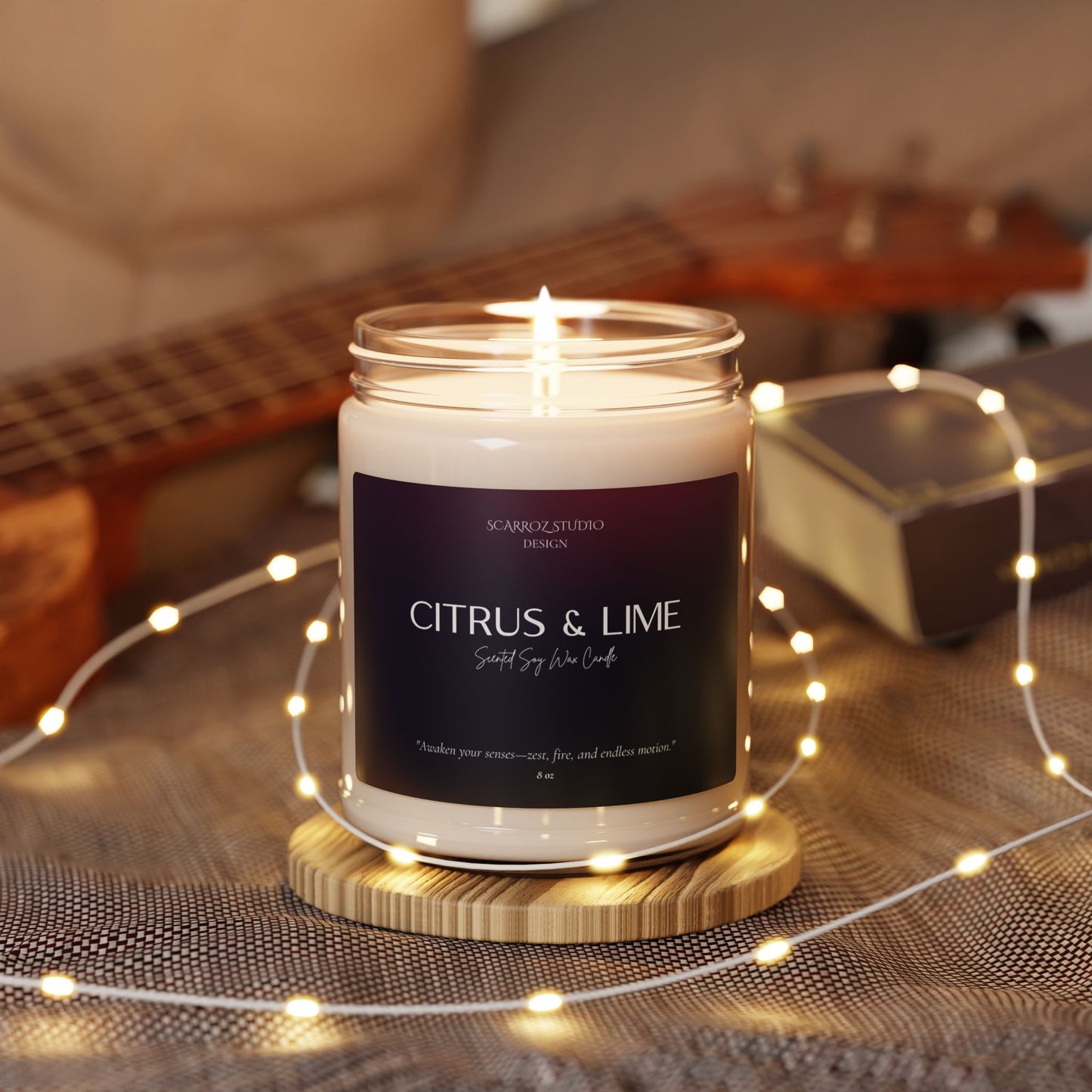 Citrus & Lime – Scented Soy Wax Candle | 8 oz | Aries Edition | Cosmic Veil Collection