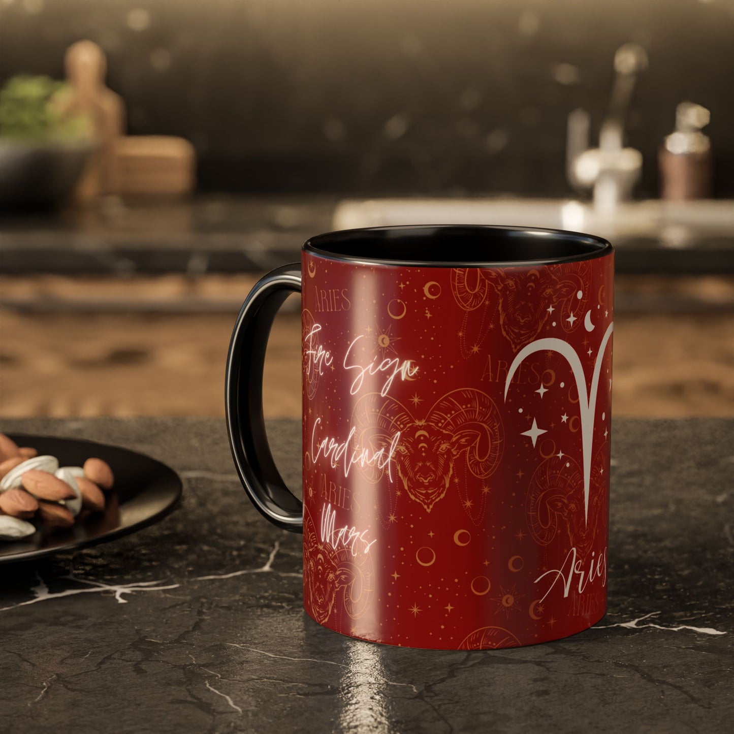 Aries Zodiac Mug – 11 oz | Red Edition | Cosmic Veil Collection