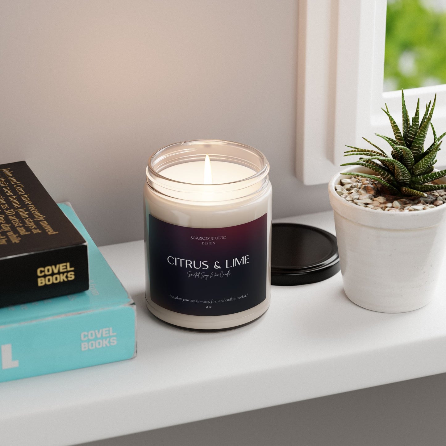 Citrus & Lime – Scented Soy Wax Candle | 8 oz | Aries Edition | Cosmic Veil Collection