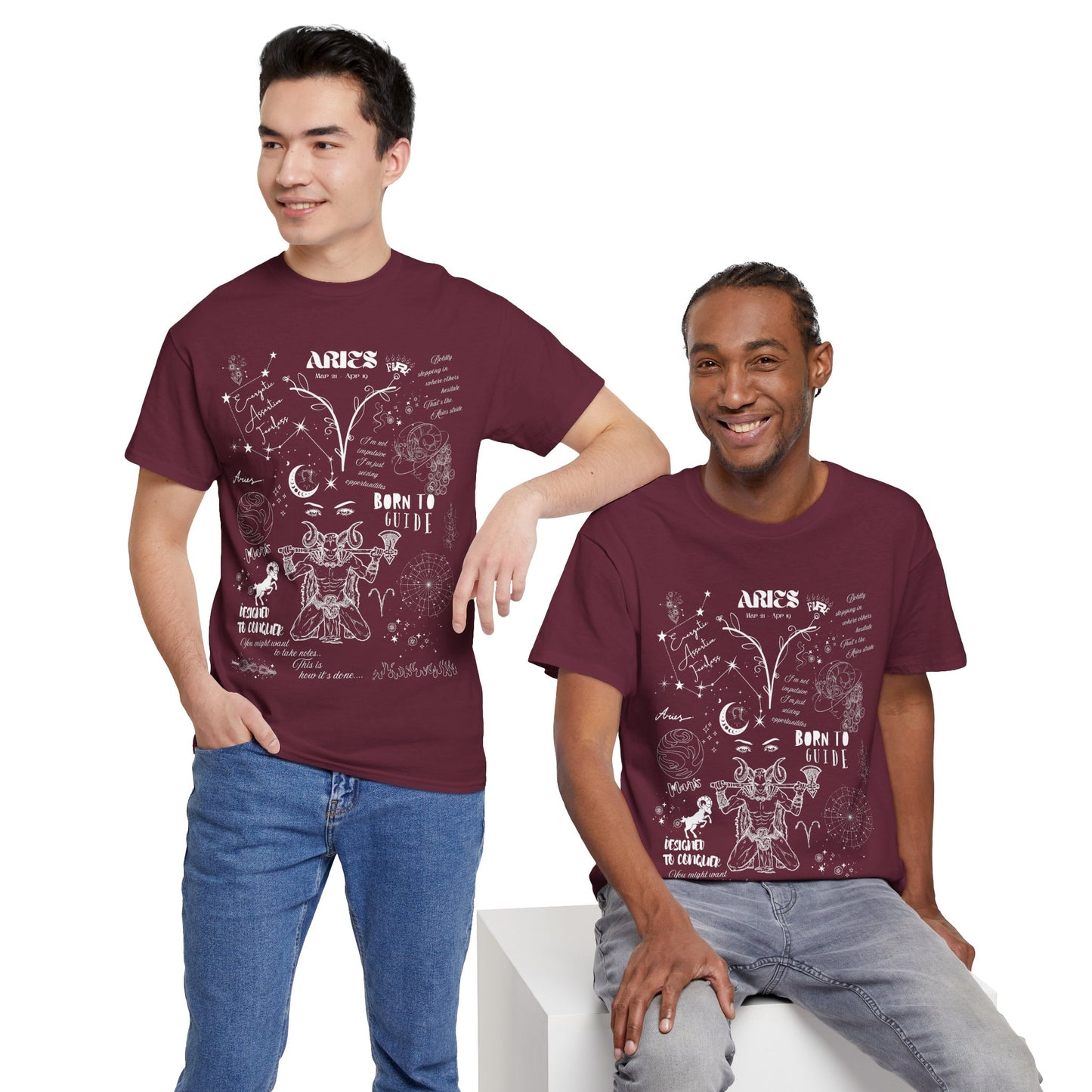 Aries Men's Oversized T-Shirt – Celestial Boldness | Cosmic Veil Collection