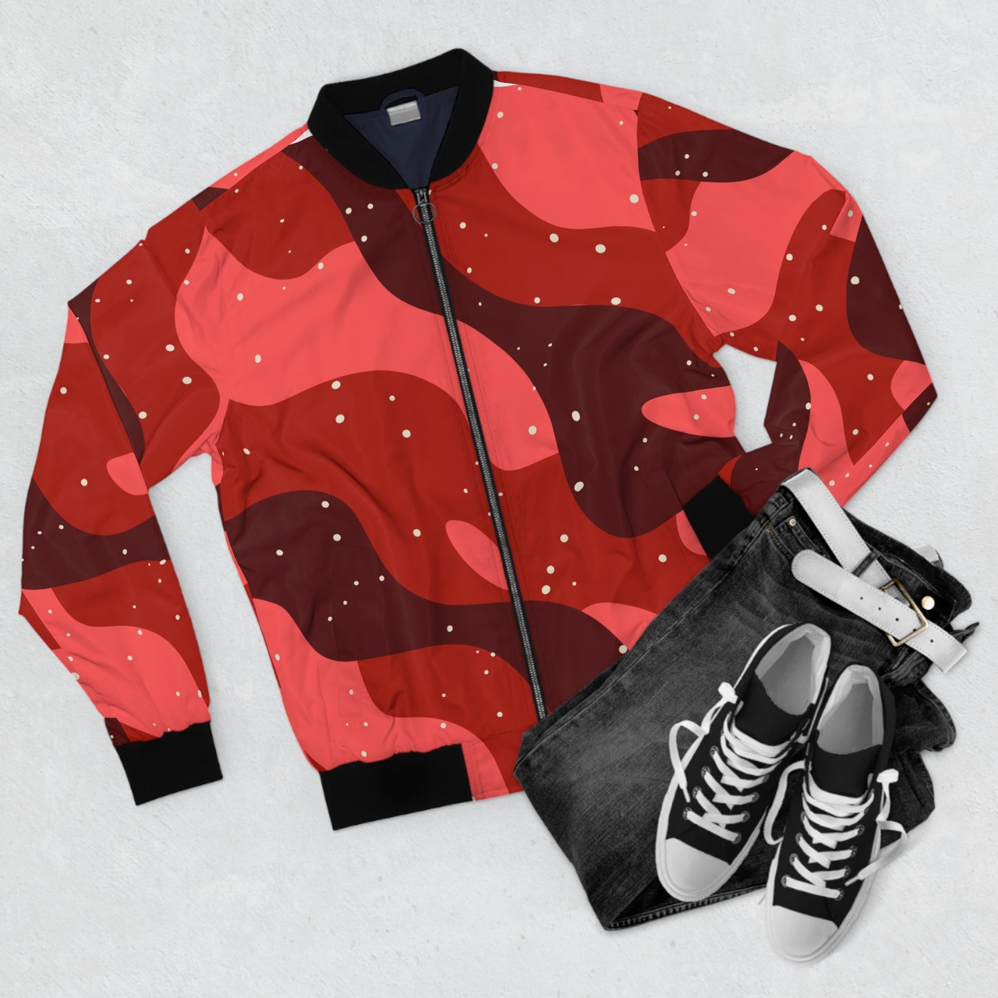 Unisex Aries Bomber Jacket – Cosmic Swirls of Power | Cosmic Veil Collection