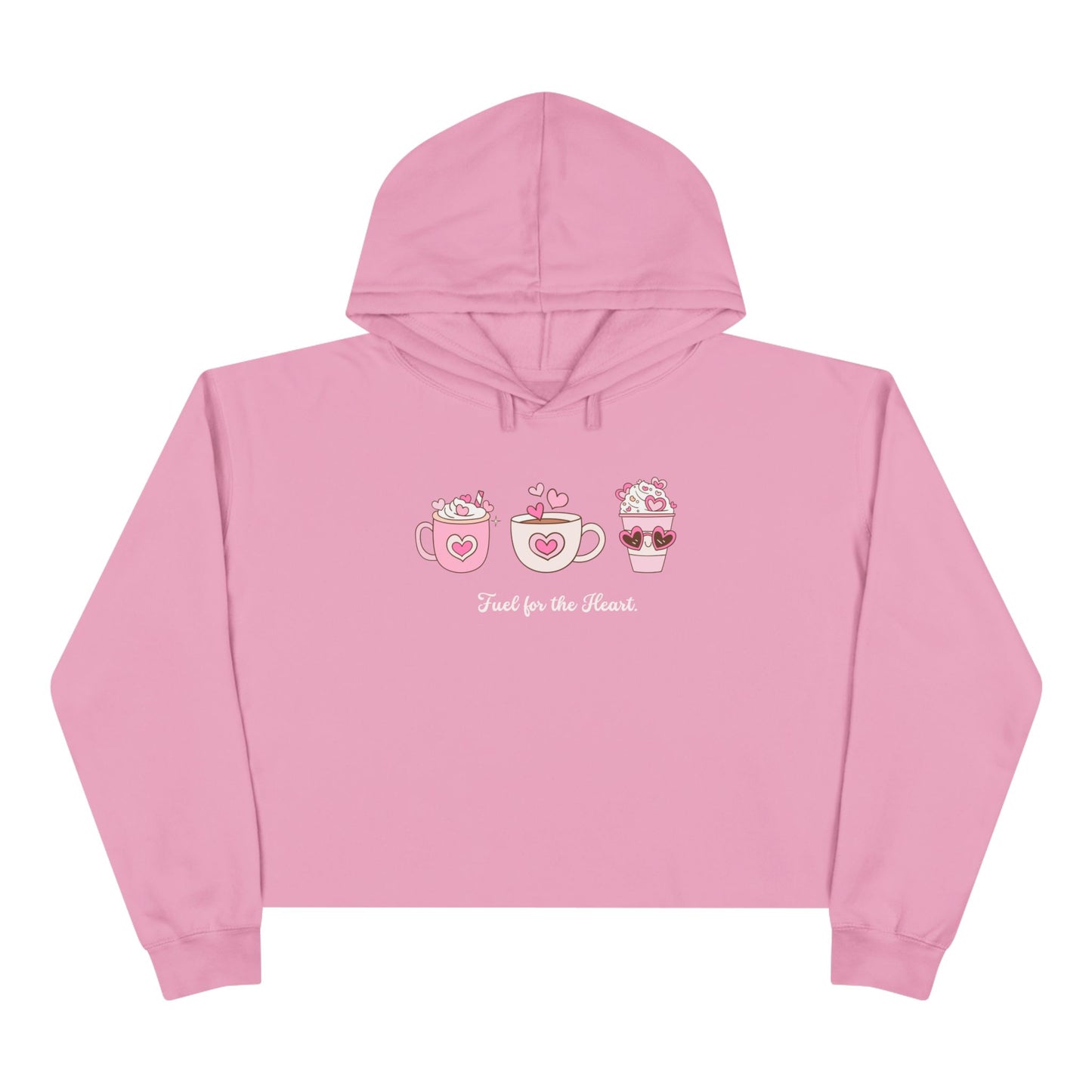 "Fuel for the Heart" Women's Cropped Hoodie – Valentine's Day Collection