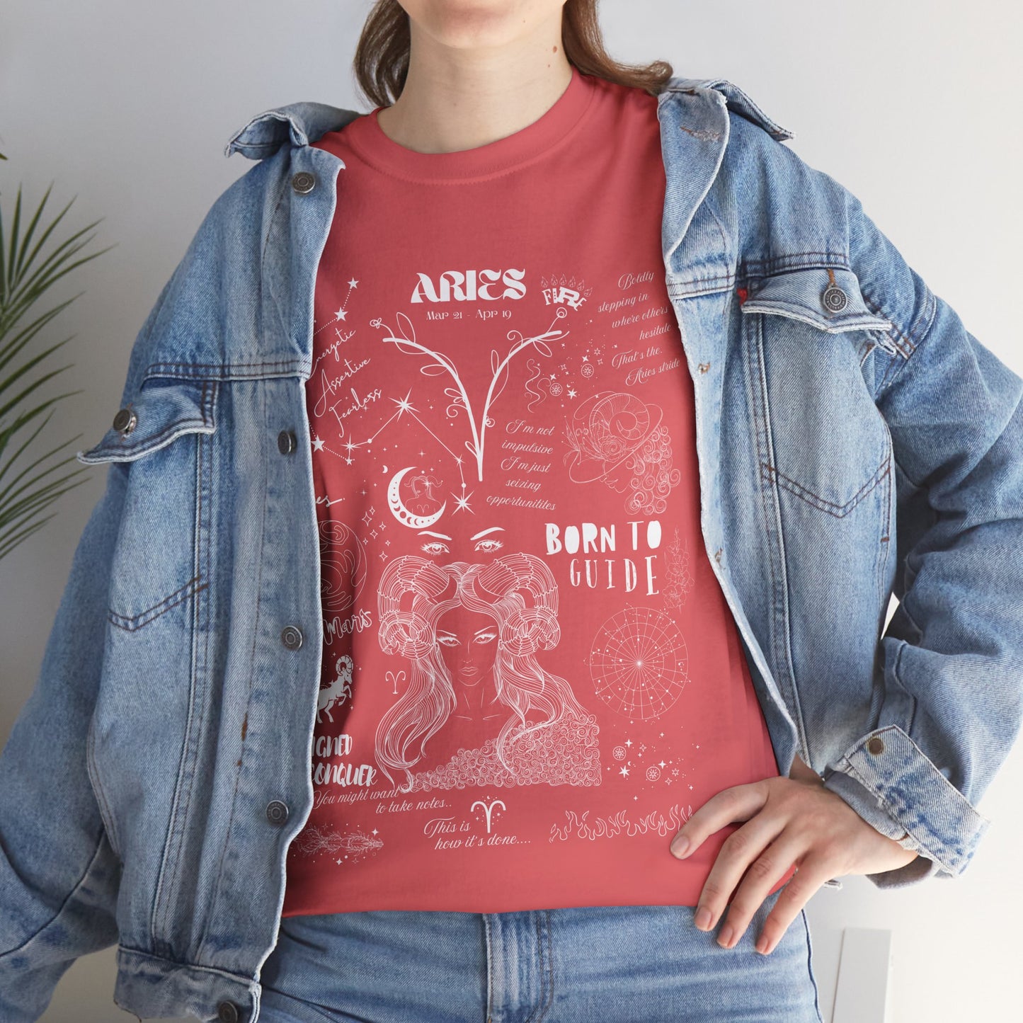Aries Women's Oversized T-Shirt – Celestial Boldness | Cosmic Veil Collection