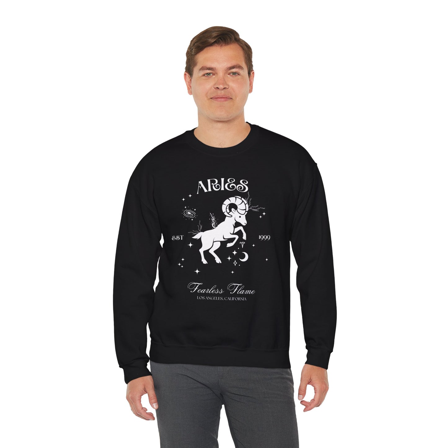Aries Unisex Oversized Sweatshirt – Fearless Flame | Cosmic Veil Collection