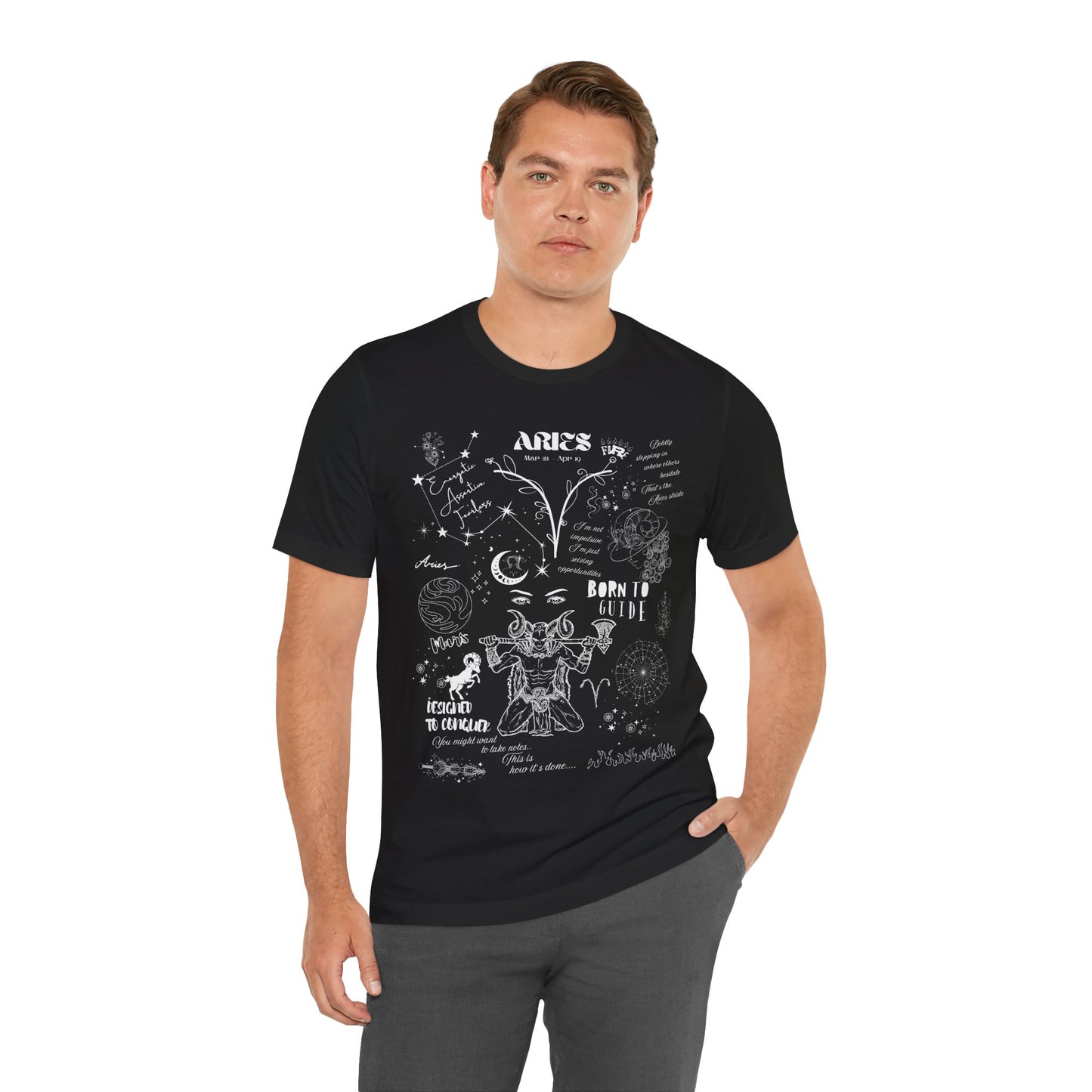 Aries Men's Oversized T-Shirt – Celestial Boldness | Cosmic Veil Collection