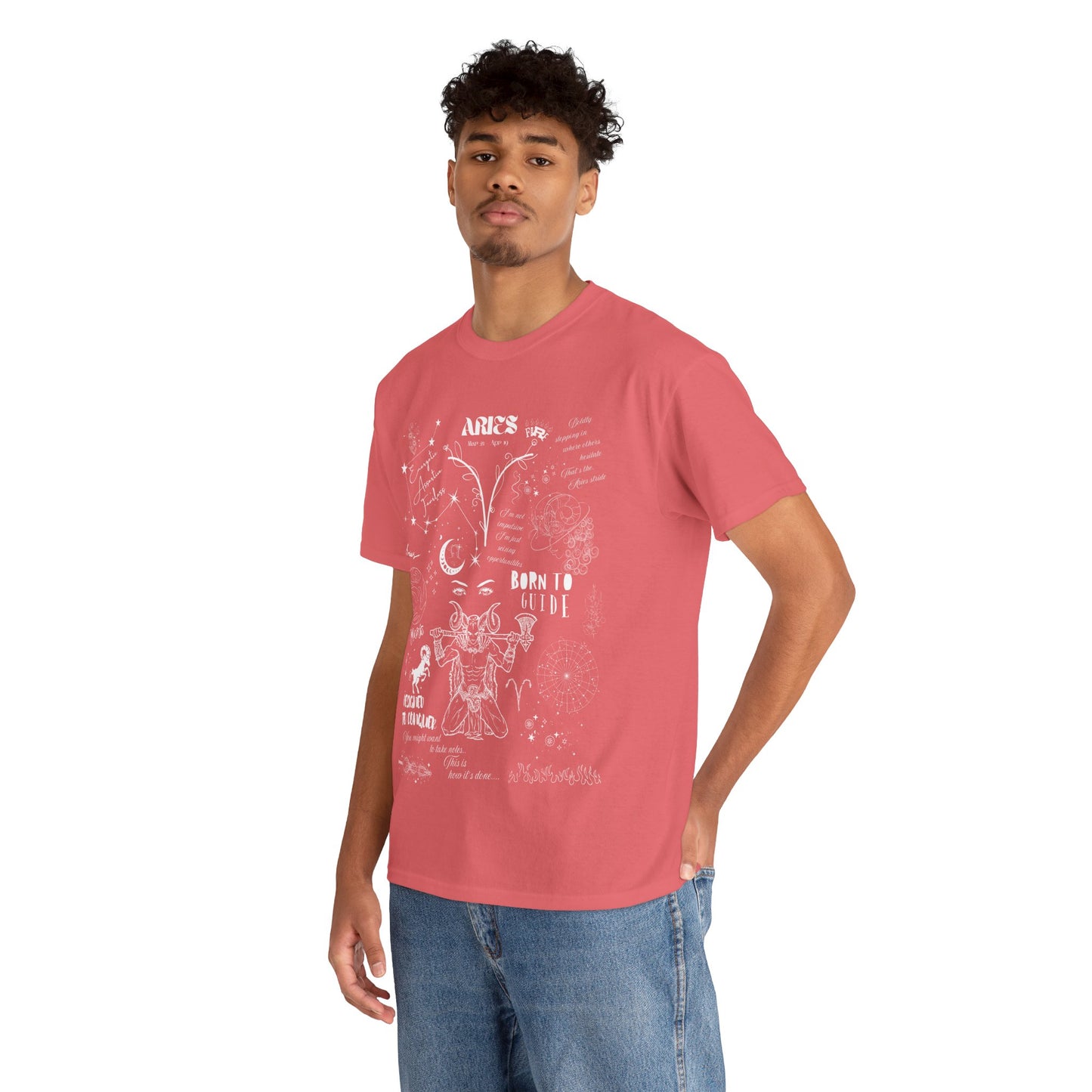 Aries Men's Oversized T-Shirt – Celestial Boldness | Cosmic Veil Collection