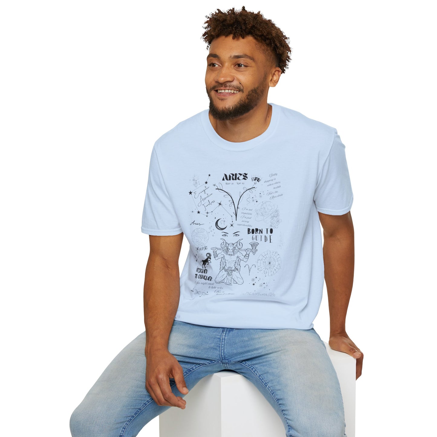 Aries Men's Oversized T-Shirt – Celestial Boldness | Cosmic Veil Collection