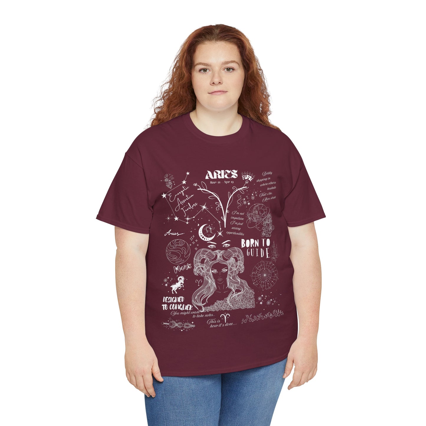Aries Women's Oversized T-Shirt – Celestial Boldness | Cosmic Veil Collection