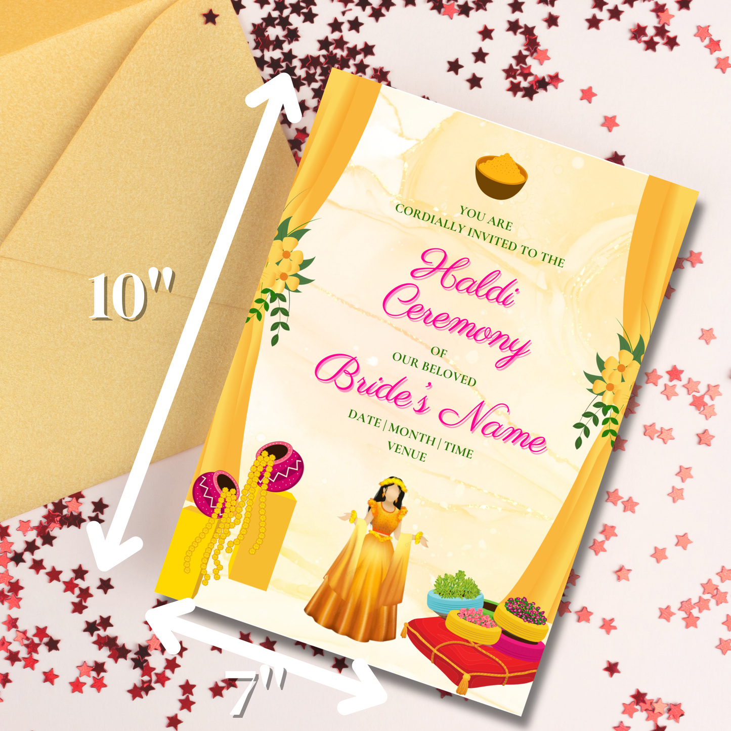 Haldi Ceremony Invitation for the Bride Digital Product