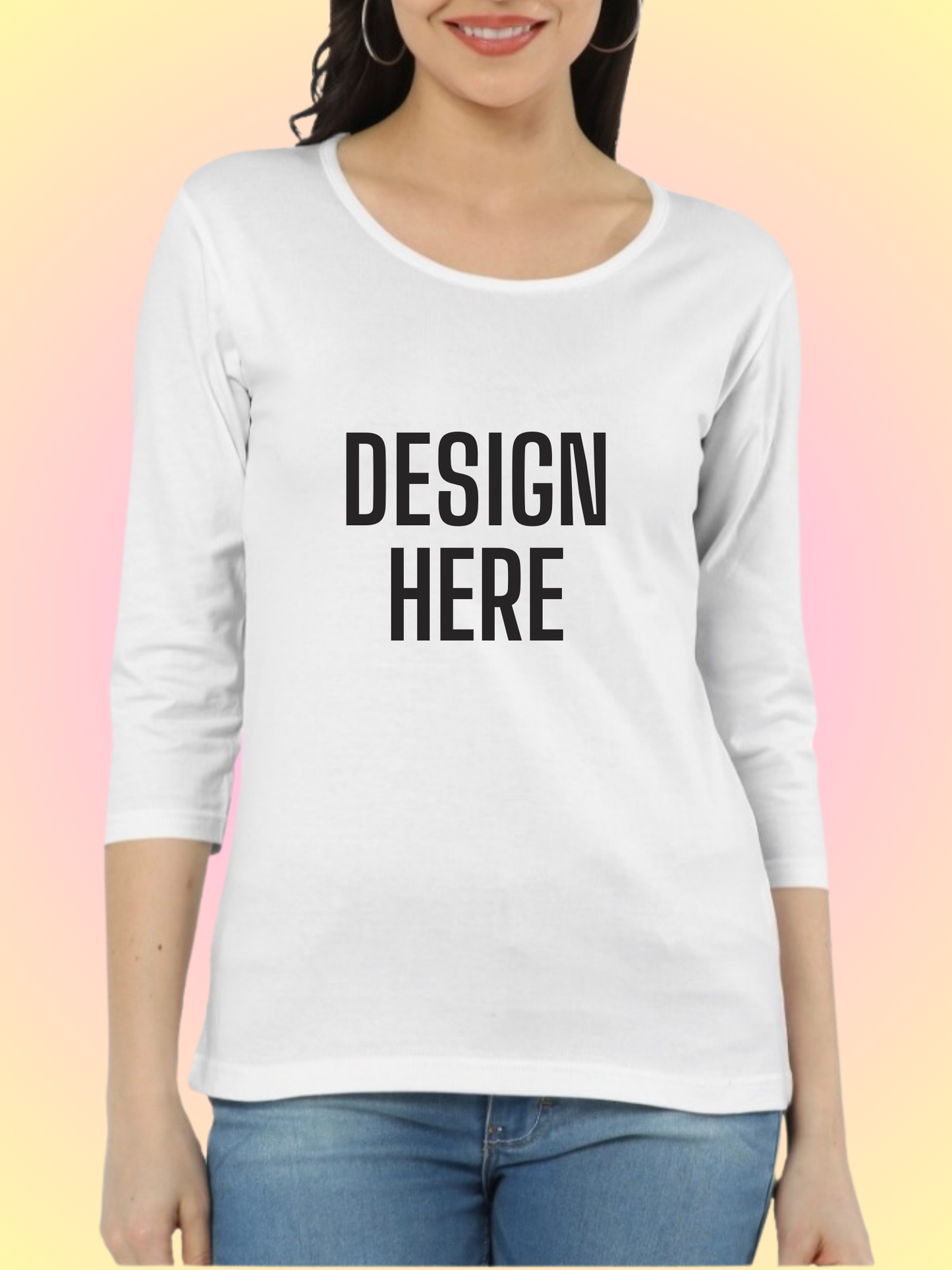 Custom Long-Sleeve T-Shirt for Women | Personalized Design & Text