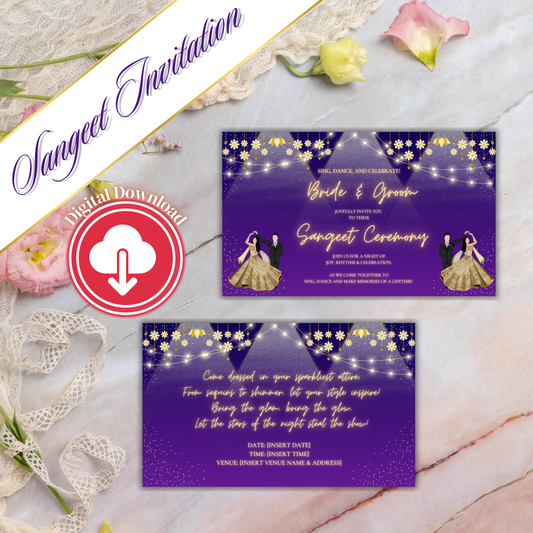 Personalized Sangeet Ceremony Invitation Digital Product