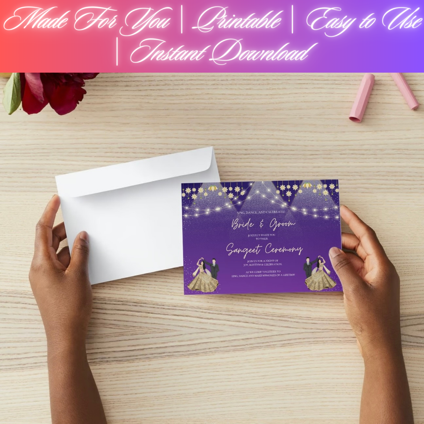 Personalized Sangeet Ceremony Invitation Digital Product