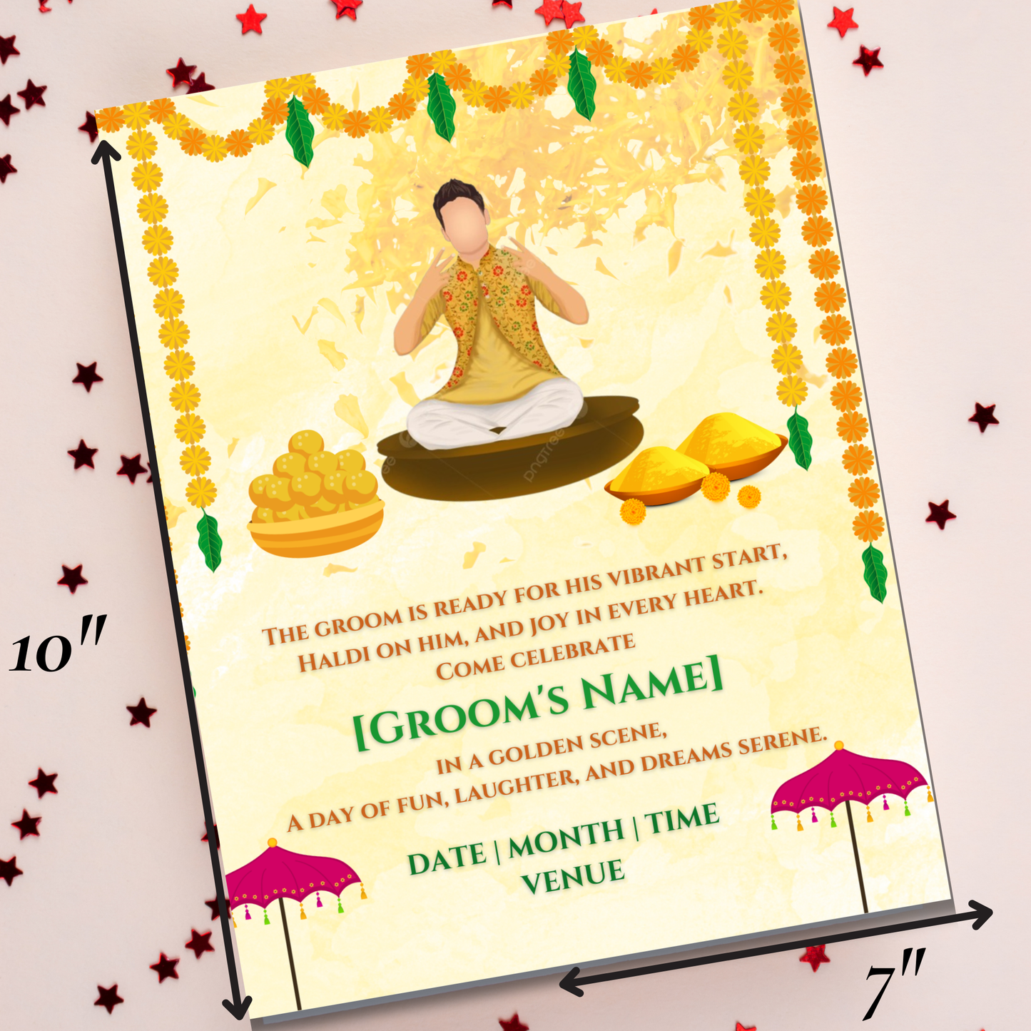 Haldi Ceremony Invitation for the Groom Digital Product