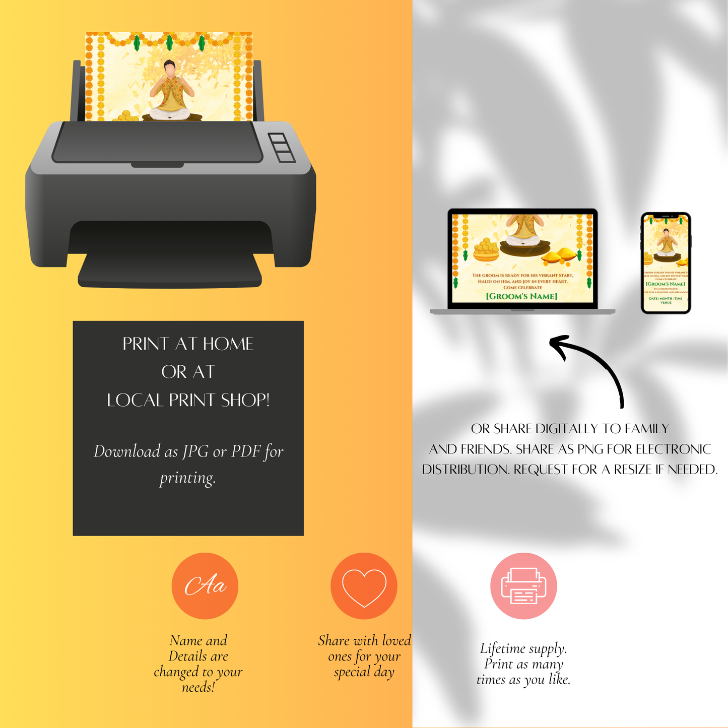 Haldi Ceremony Invitation for the Groom Digital Product