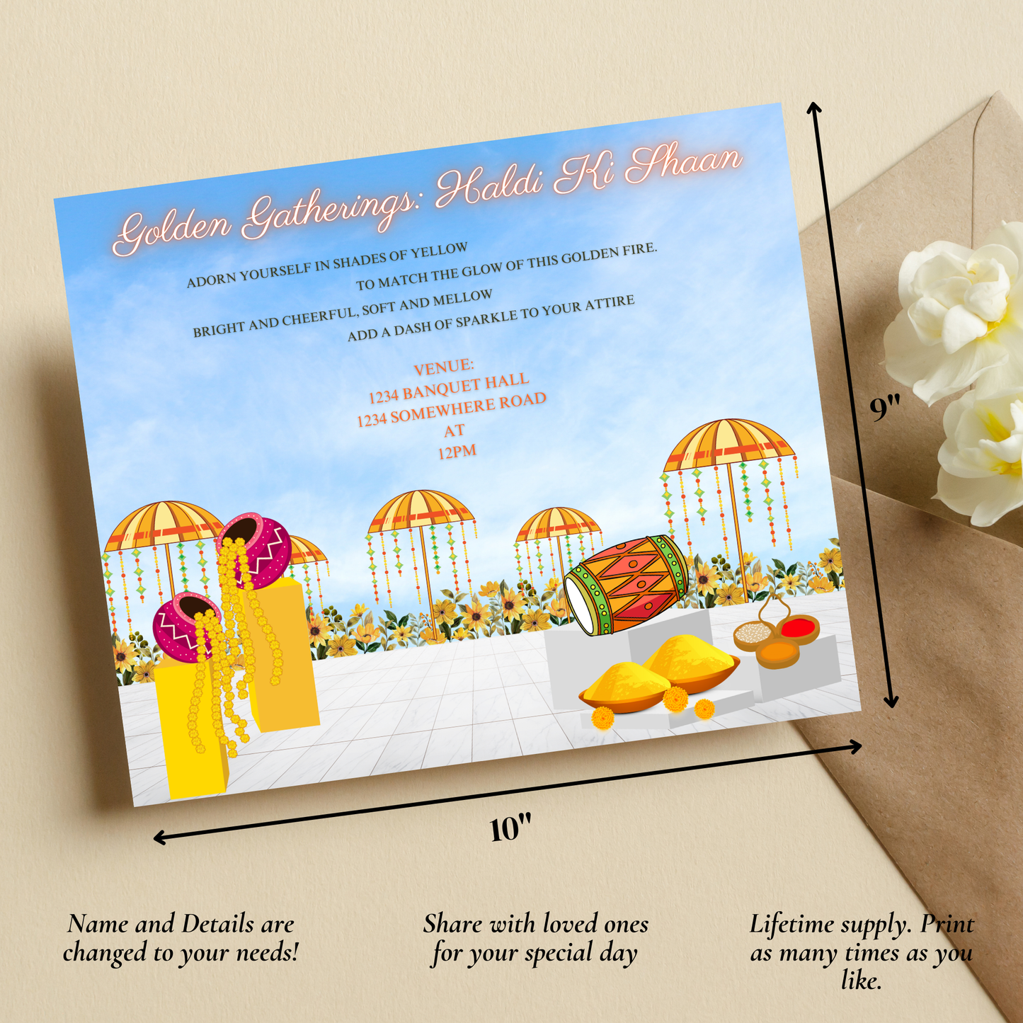 Haldi Ceremony Invitation for Bride & Groom Digital Product