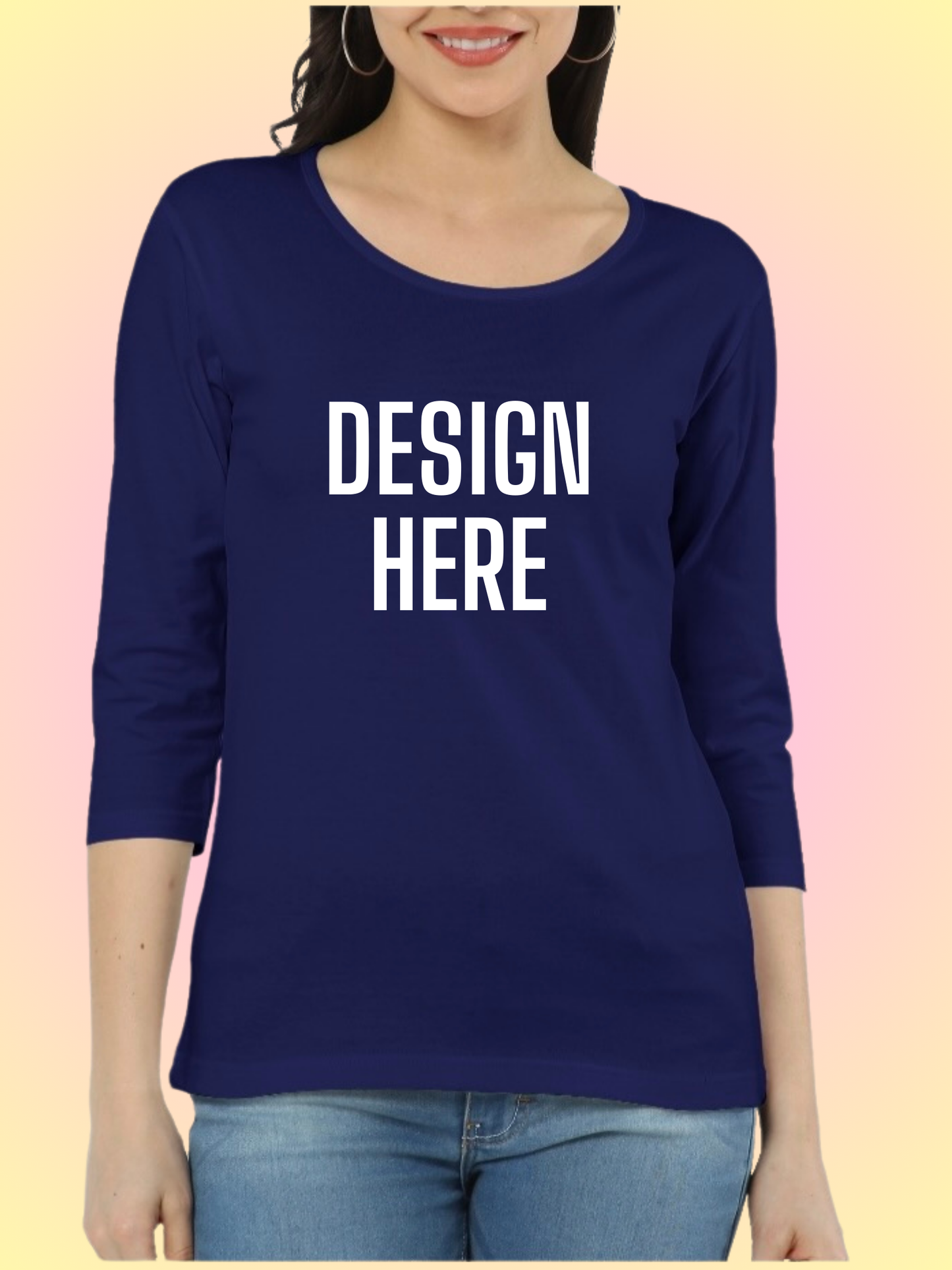 Custom Long-Sleeve T-Shirt for Women | Personalized Design & Text