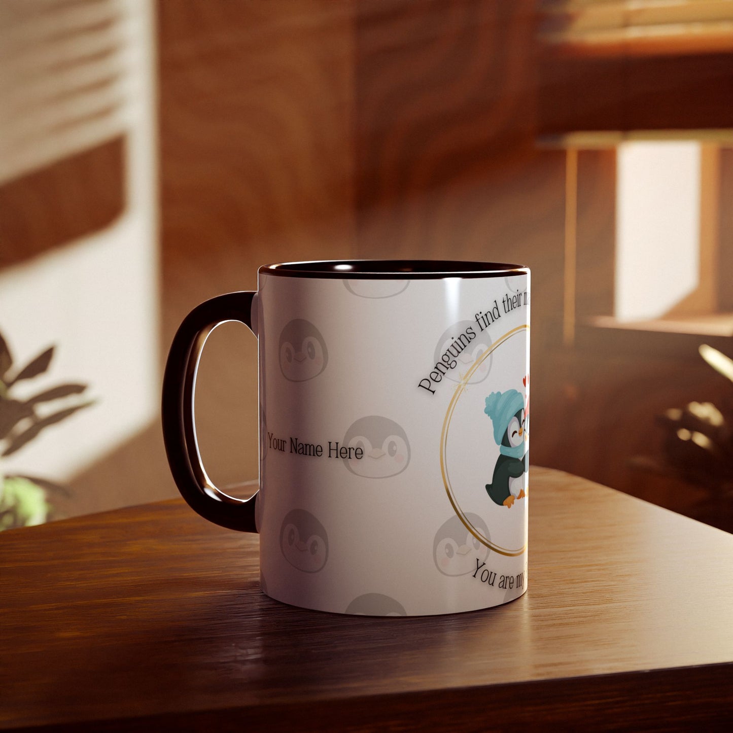 "Penguins Find Their Mate" Mug | Valentine's Day Collection | Personalized with Partner Names