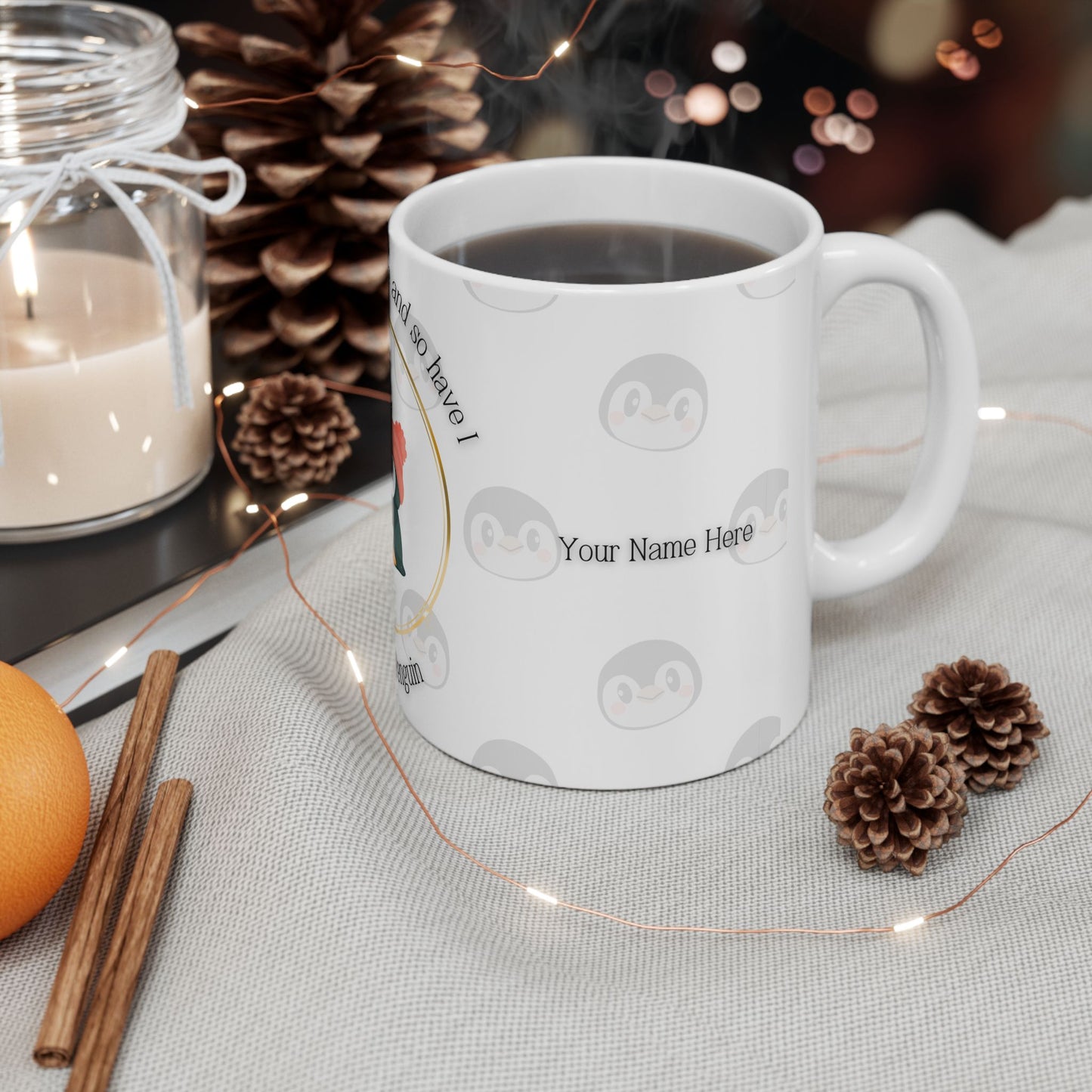 "Penguins Find Their Mate" Mug | Valentine's Day Collection | Personalized with Partner Names