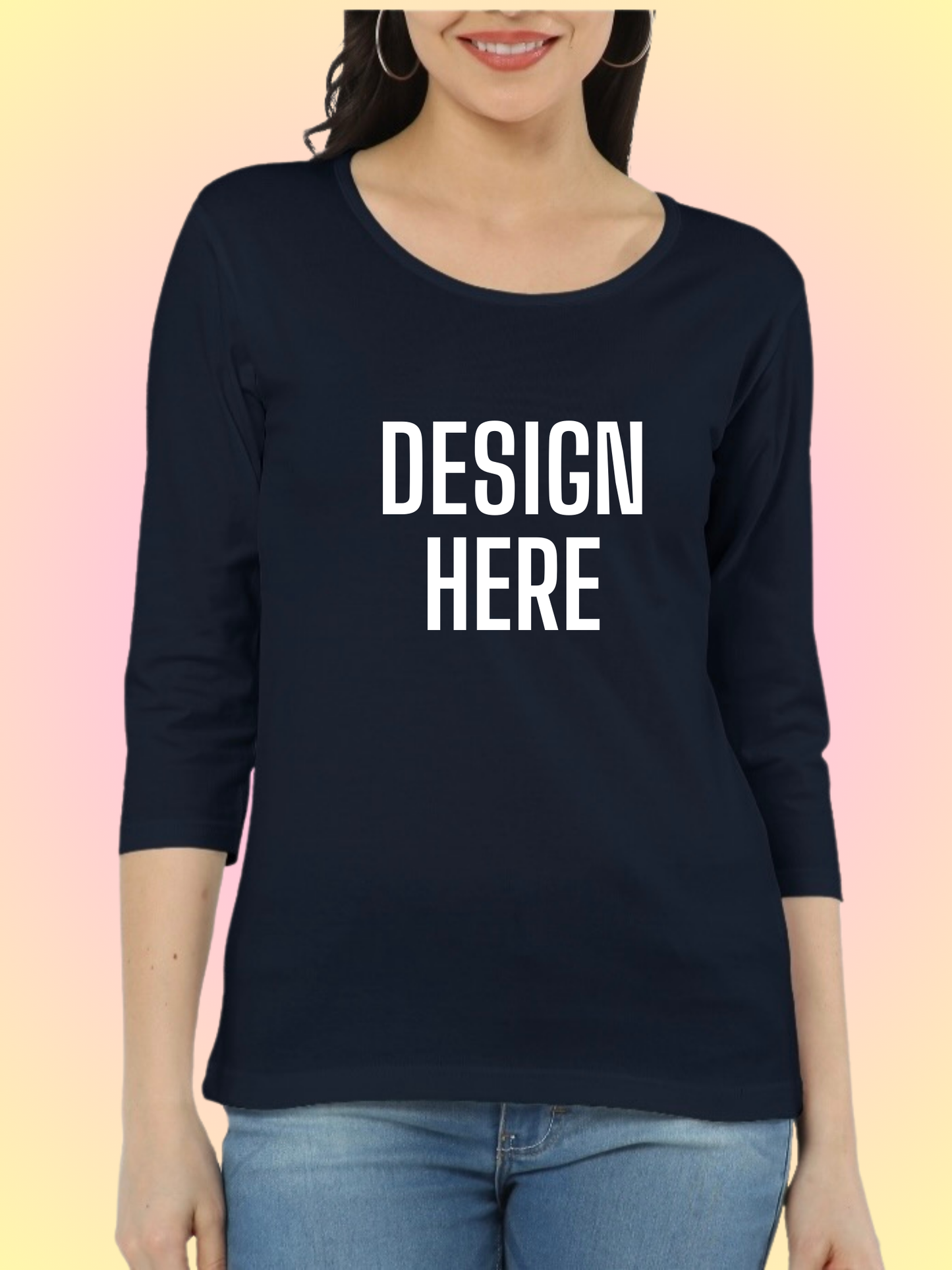 Custom Long-Sleeve T-Shirt for Women | Personalized Design & Text