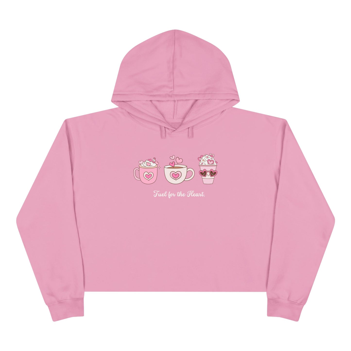 "Fuel for the Heart" Women's Cropped Hoodie – Valentine's Day Collection