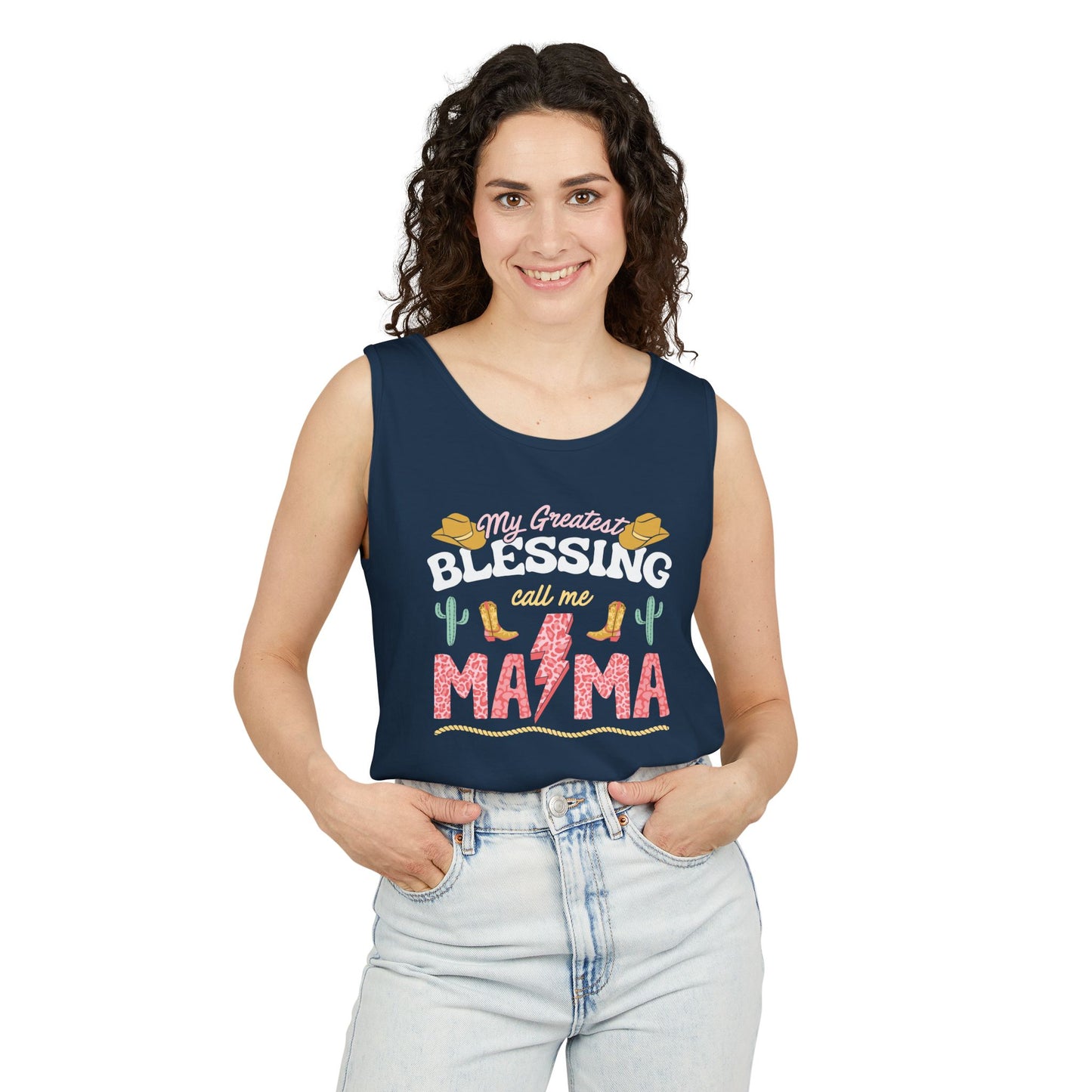 My Blessing Calls Me Mama” Women’s Sleeveless Tank Top – Mother’s Day Special | Seasonal Treasures Collection