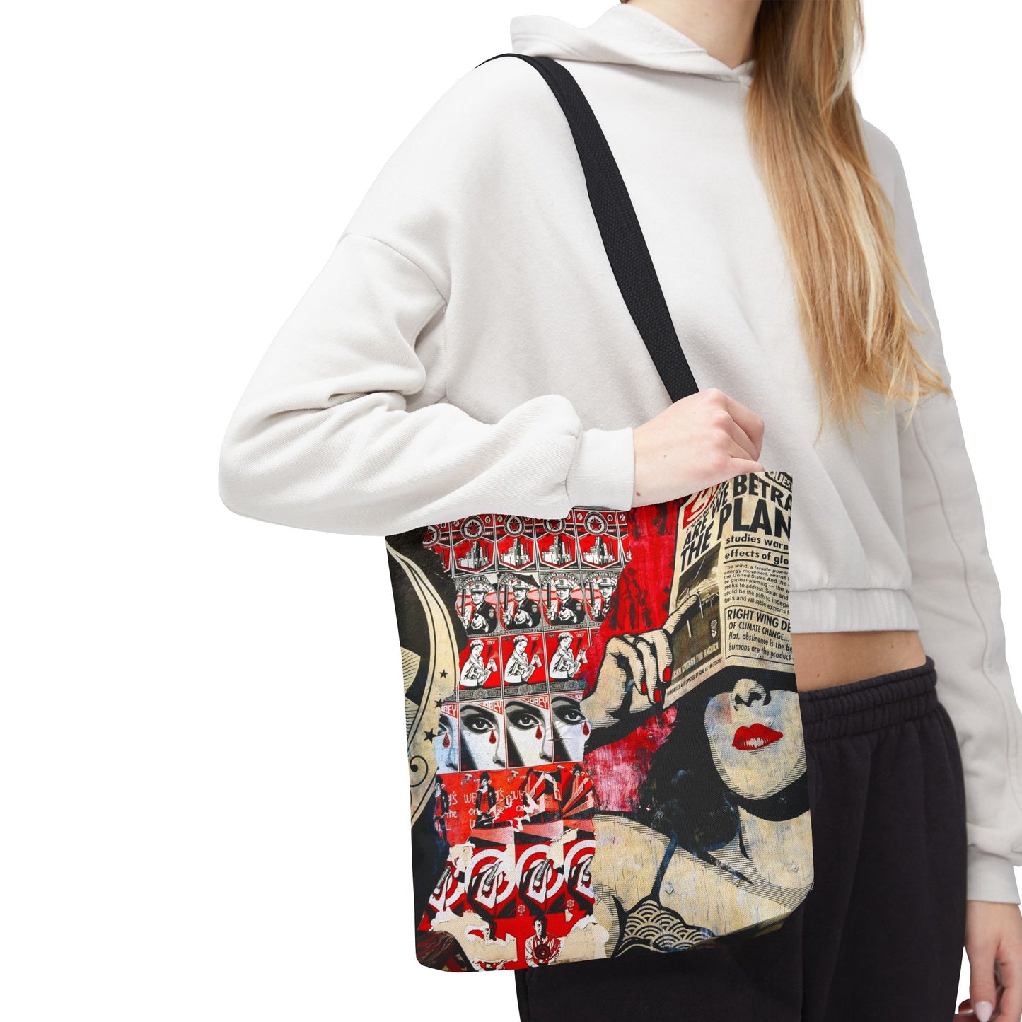 Mother's Day Zipper Tote Bag – Unique Abstract Design | Seasonal Treasures Collection